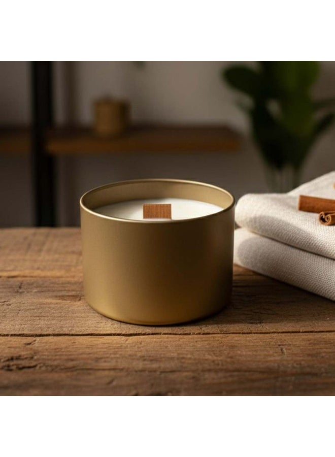 Inches Home Golden wick candle jar – vanilla - Image 3